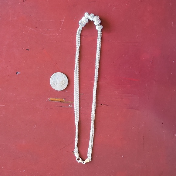 925 Sterling Silver & Diamond Multi Strand Rondelle Bridal Necklace - Picture 2 of 4